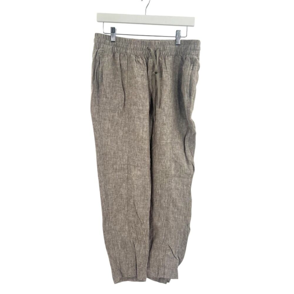 Athleta Retreat Linen Ankle Pant size M pyrite brown - Picture 3 of 8